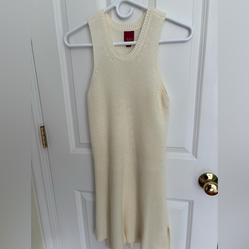 Gili Cream Sleeveless Tunic Sweater